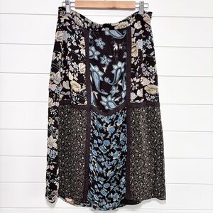Requirements Patchwork Skirt Size SP Brown Blue Floral Fairycore Cottagecore‎